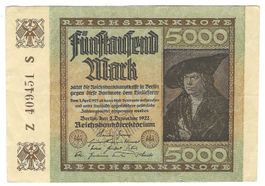 5000 Marks REICHSBANKNOTE / 02.12.1922