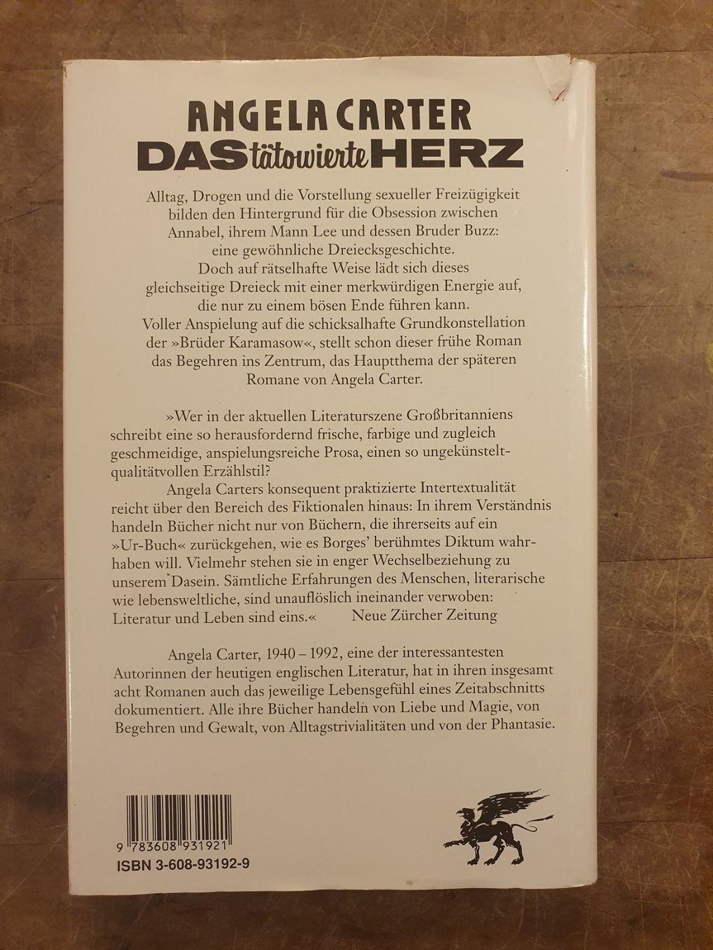 Bücher: Das tätowierte Herz - Angela Carter - Klett-Cotta – Gebraucht aus Zürich von loosebone 5