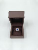 BURMESISCHER SAPHIR RING MIT DIAMANT-ENTOURAGE IN WEISSGOLD