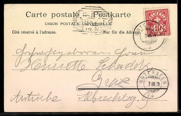 Cartes postales: Künstler-AK Interlaken, Die Kirche – D'occasion à Berlin par bartko-reher 1