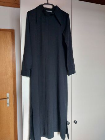 dünnes Maxikleid, schwarz, Gr. 40