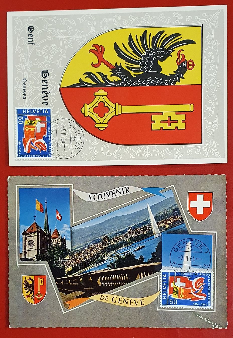 Alle Briefmarken: 2 Maximumkarten Genéve 1964 – Gebraucht aus Kreuzlingen von Rschweiz1