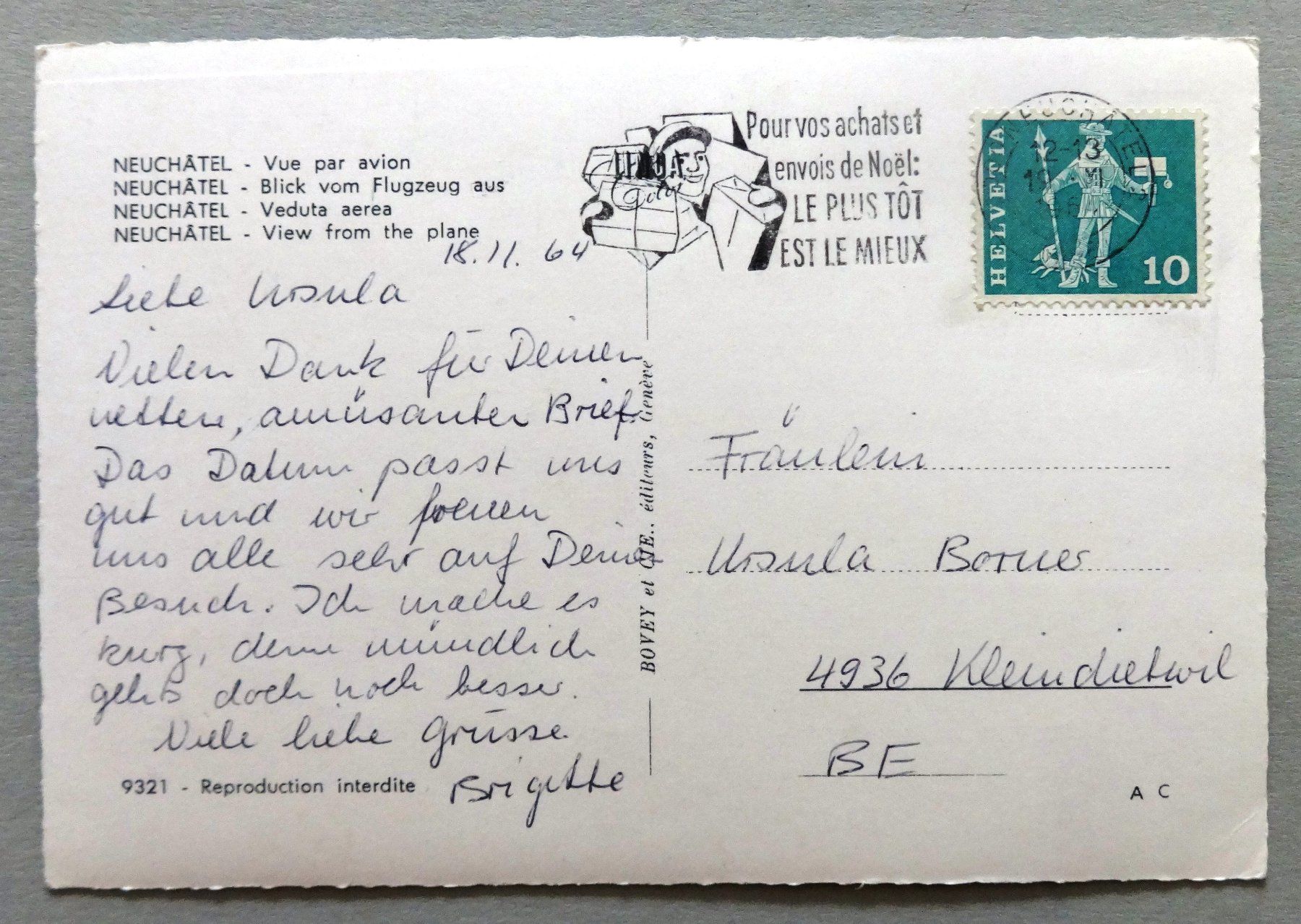 Cartes postales: Neuchâtel - Vue par avion – D'occasion à Fétigny par Billy2miny 1