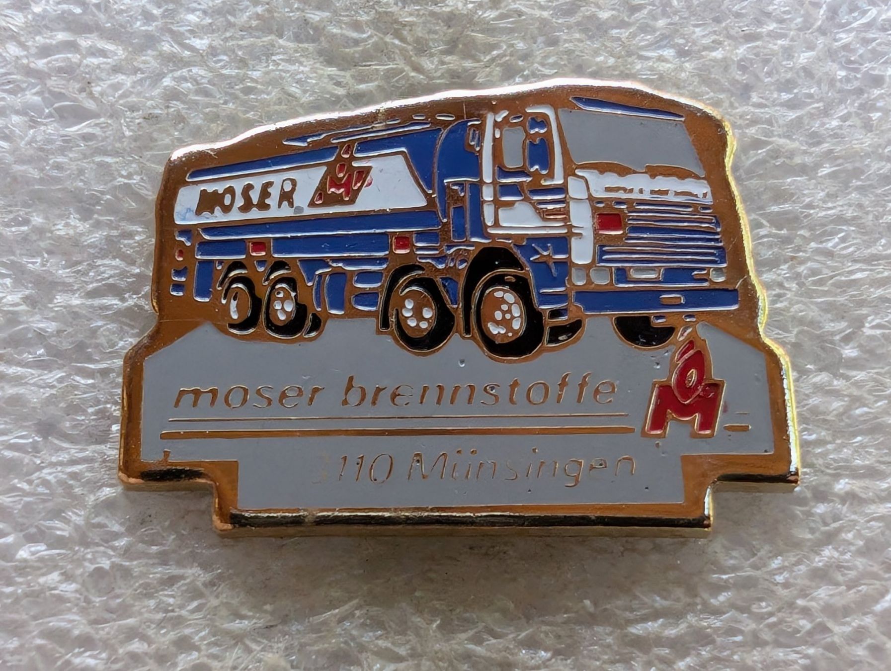 Placchette & Badge: Ansteckpin 191: LKW Moser Brennstoffe – Usato da Oppligen venduto da Pin-Fall-Shop