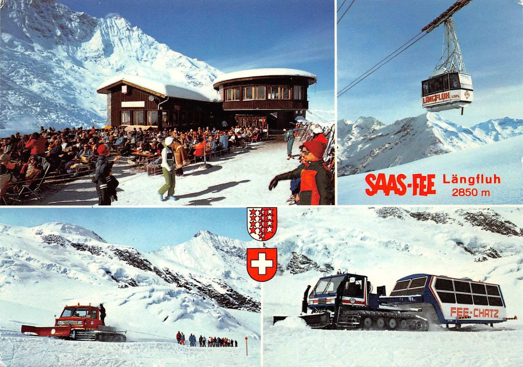 Cartoline postali: Saas Fee, Längfluh, Fee-Chatz – Usato da Ottikon b.Kemptth. venduto da Neptun1974