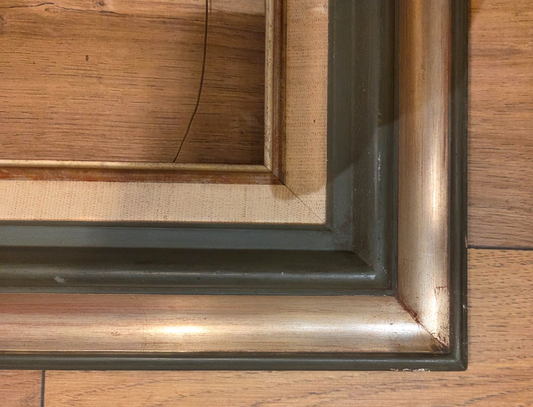 Dipinti: beau cadre argent et vert, dimensions 65x54 cm – Usato da Lausanne venduto da leneko 2