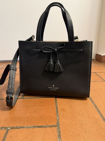 Kate Spade Handtasche Schwarz Leder Top-Griff Tasche Frauen