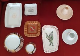 Vintage Aschenbecher Konvolut Hotel Deko Keramik