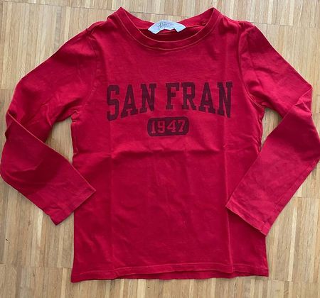 Shirt langarm Pullover rot Gr. 122/128