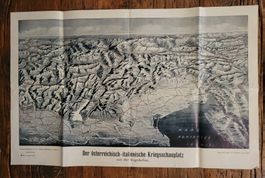 Vogelschaukarte ÖSTERR.-ITALIENISCHER KRIEGSSCHAUPLATZ WW I