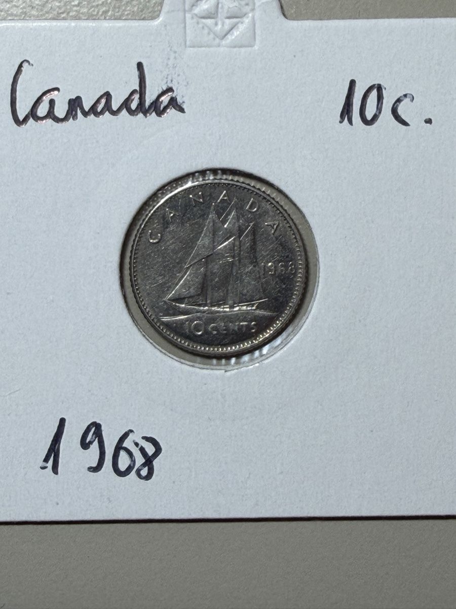 Toutes les monnaies: Canada - 10 cents - 1968 – D'occasion à Payerne par Mike1682