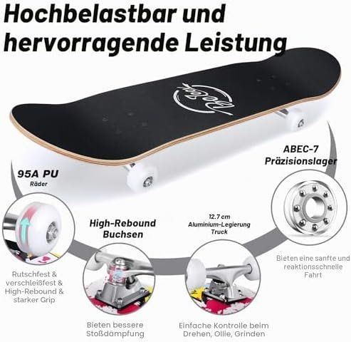 Skateboards: Skateboard 31x8 Komplette Cruiser Kinder Jugendliche Ahorn – Nuovo e nell'imballaggio originale da Hundwil venduto da pak_7zvn 4
