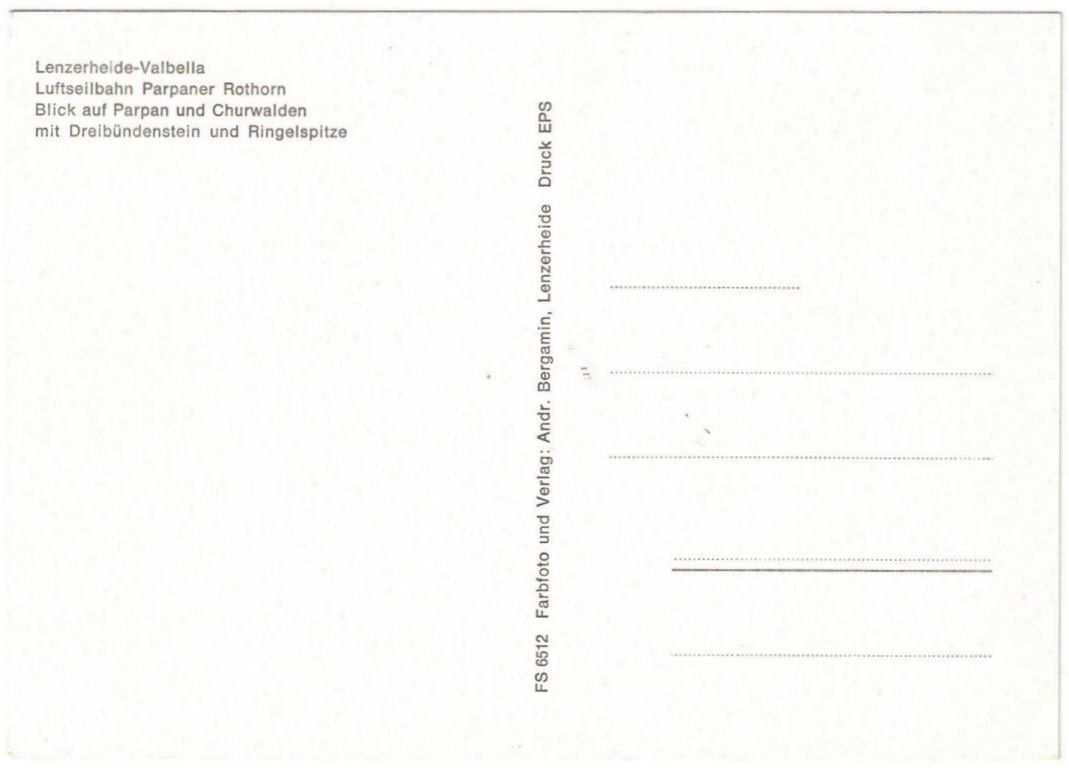 Cartoline postali: Lenzerheide - Luftseilbahn Rothorn 2te Sektion – Usato da Binningen venduto da Mountainrider 1