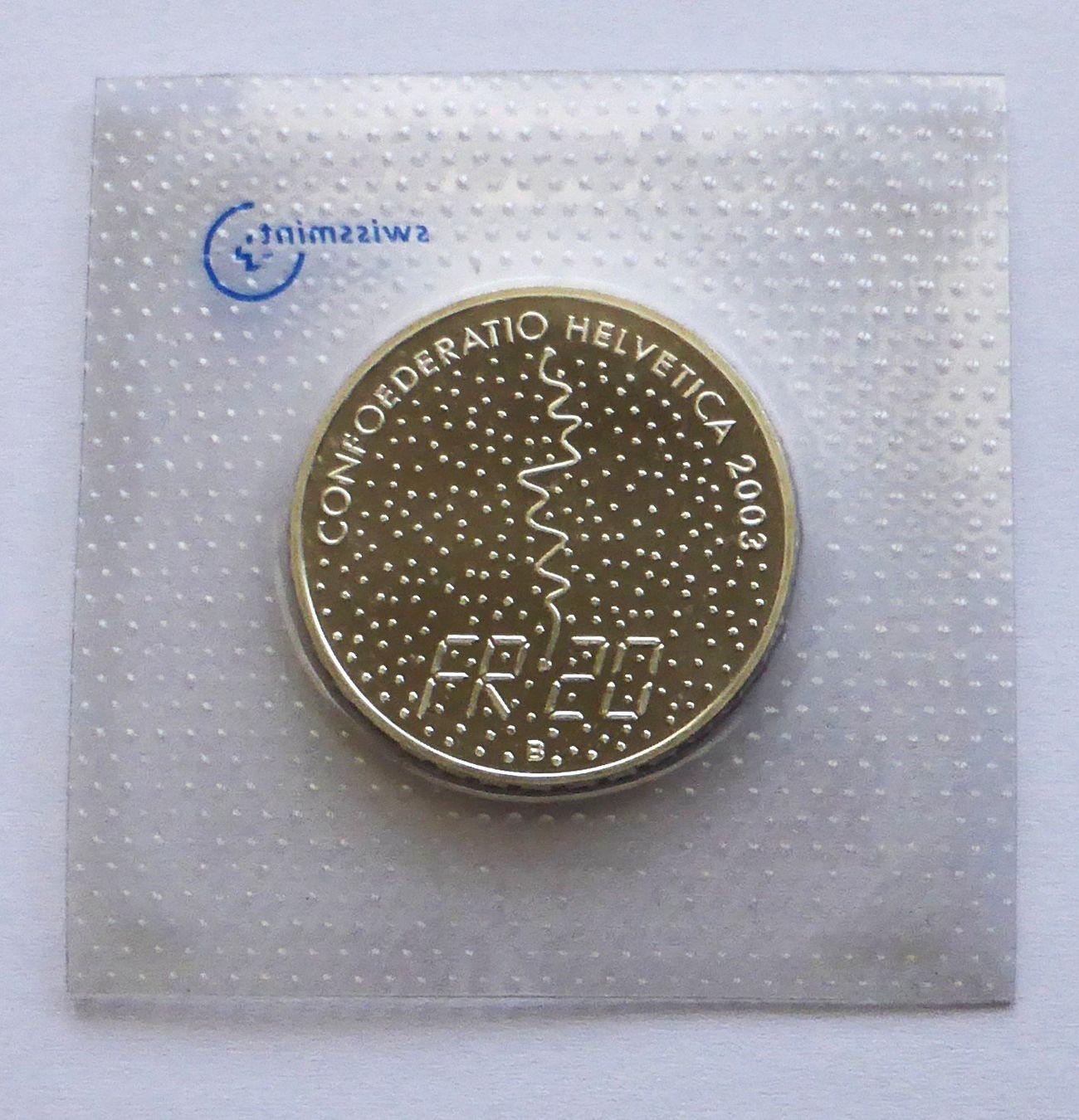 Tutti le monete: 20Fr. 2003 - FIS Ski - St. MORITZ – Nuovo e nell'imballaggio originale da Buochs venduto da ema-coins