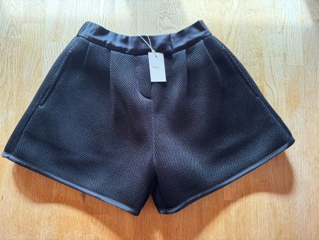 Maje High-Waisted Black Mesh Shorts – Size 1 – New