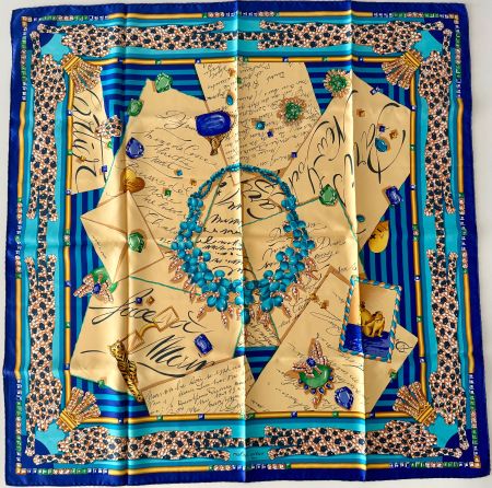 CARTIER Foulard "Paris-New York", 100% soie, avec box rouge