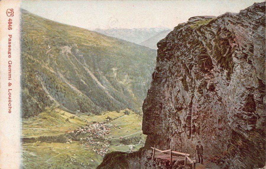 Ansichtskarten: Louèche, Passage Gemmi, circulée 1905 – Gebraucht aus Frauenfeld von POML