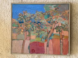Eugen Früh Sommerliches Landschaftsbild, Öl auf Leinwand(52