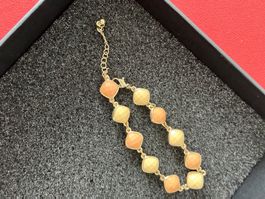 Bracelet fantaisie doré et pierres couleurs pastel ✨