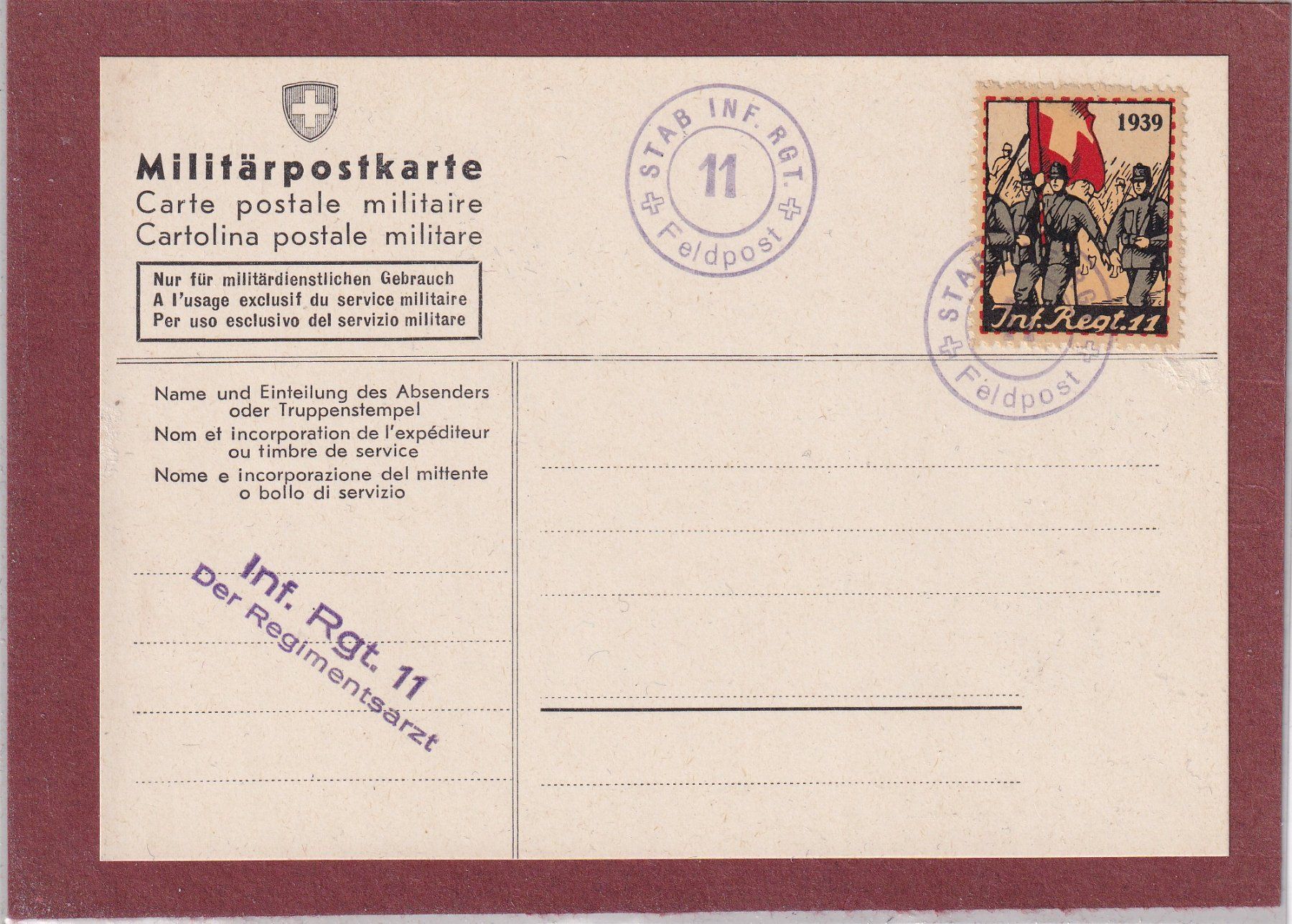 Cartoline postali: Carte postale militaire -1939/1940 – Usato da Orvin venduto da Pyaeschli