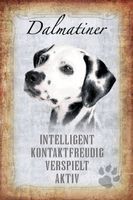 Blechschild-STECKBRIEF-DALMATINER HUND