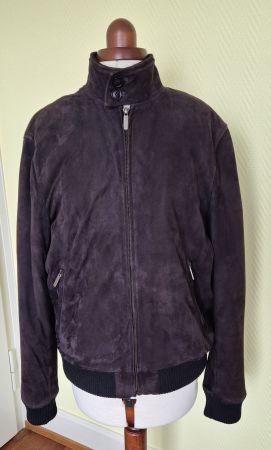 Pollini Wildleder Herrenjacke, dunkelblau, Grösse 50