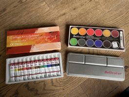 Set Wasserfarbkasten Acrylfarben neuwertig