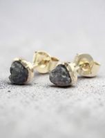 9k Gelbgold Ohrstecker mit Herkimer Diamanten Ungetragen 