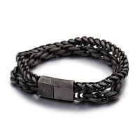 Edelstahl Armband Schwarz Matt Vintage