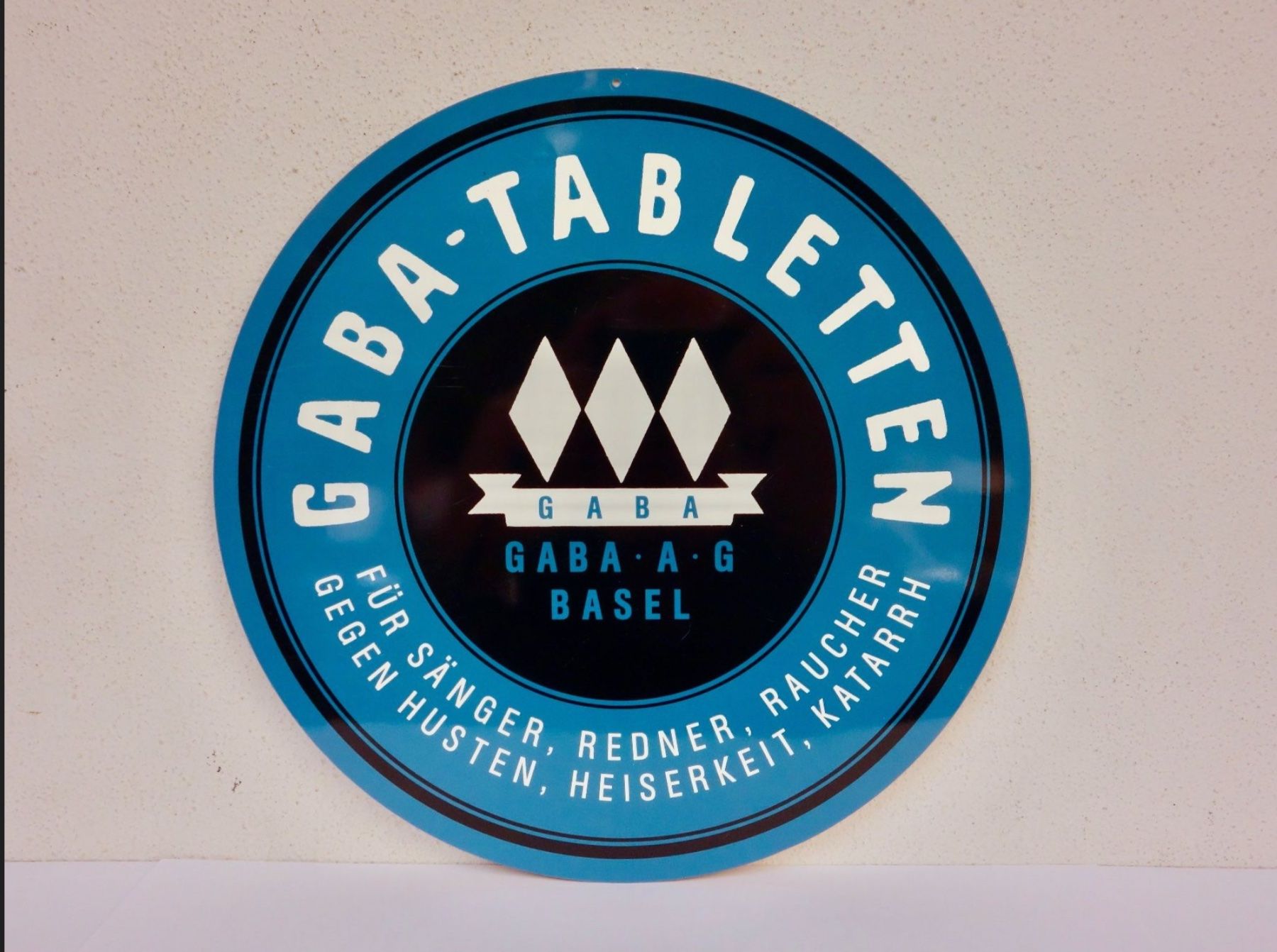 Insegne: ALTES REKLAME BLECHSCHILD GABA - TABLETTEN BASEL – Usato da Kerzers venduto da djstarsky73 1