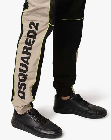 Men's Track Pants Black Beige Dsquared2 Size L (large fit)