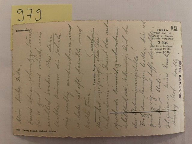 Cartoline postali: alte Ansichtskarte Brienzersee Dampfschiff – Usato da Niederwil AG venduto da dahu75 1
