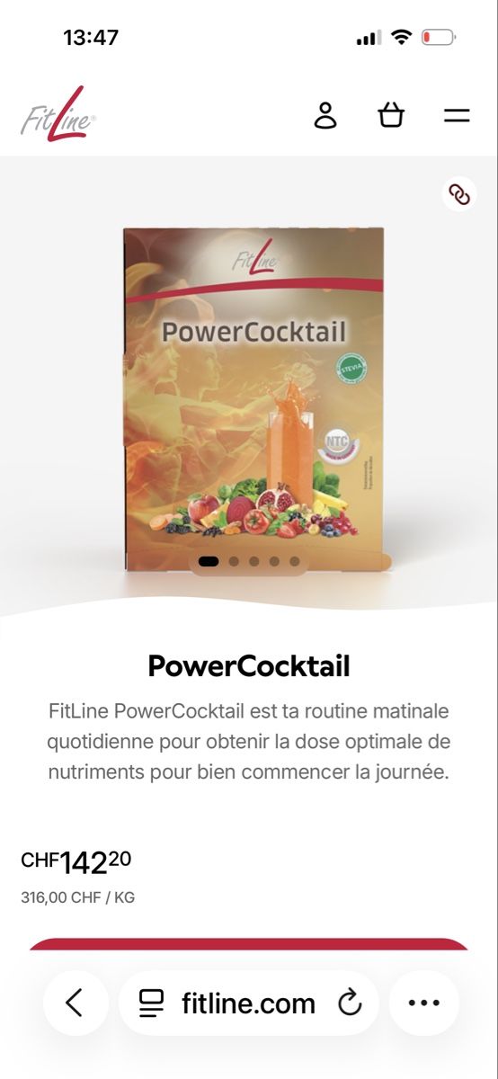 Fitline Aliments & Spécialités: Fitline Power cocktail – Neuf avec emballage d'origine à Châbles FR par Chanao 3