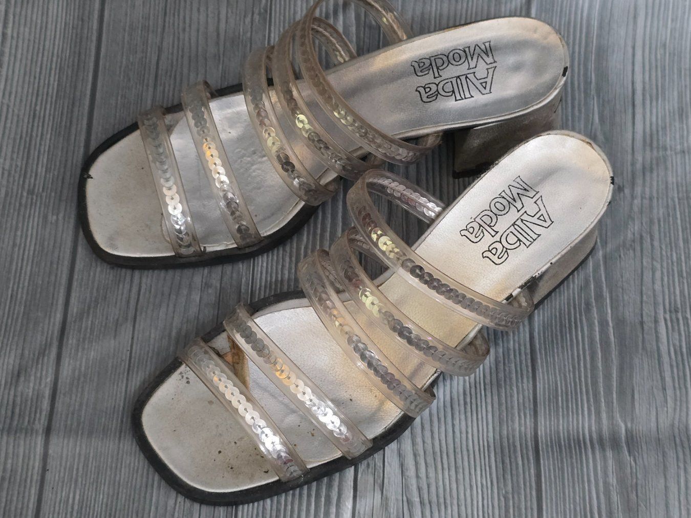 Alba Moda Scarpe da donna: 💞 Vintage Pantoletten ALBA MODA - 37 - silber – Usato da Thalwil venduto da VitaMini