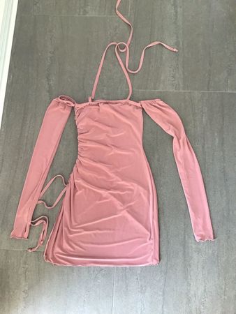 Rosa Party Kleid, schulterfrei, Gr.32,neu