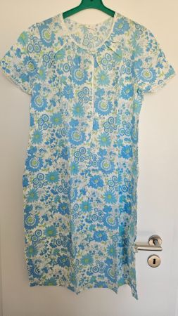 Camicia da notte fiorata azzurra misto cotone tg. M