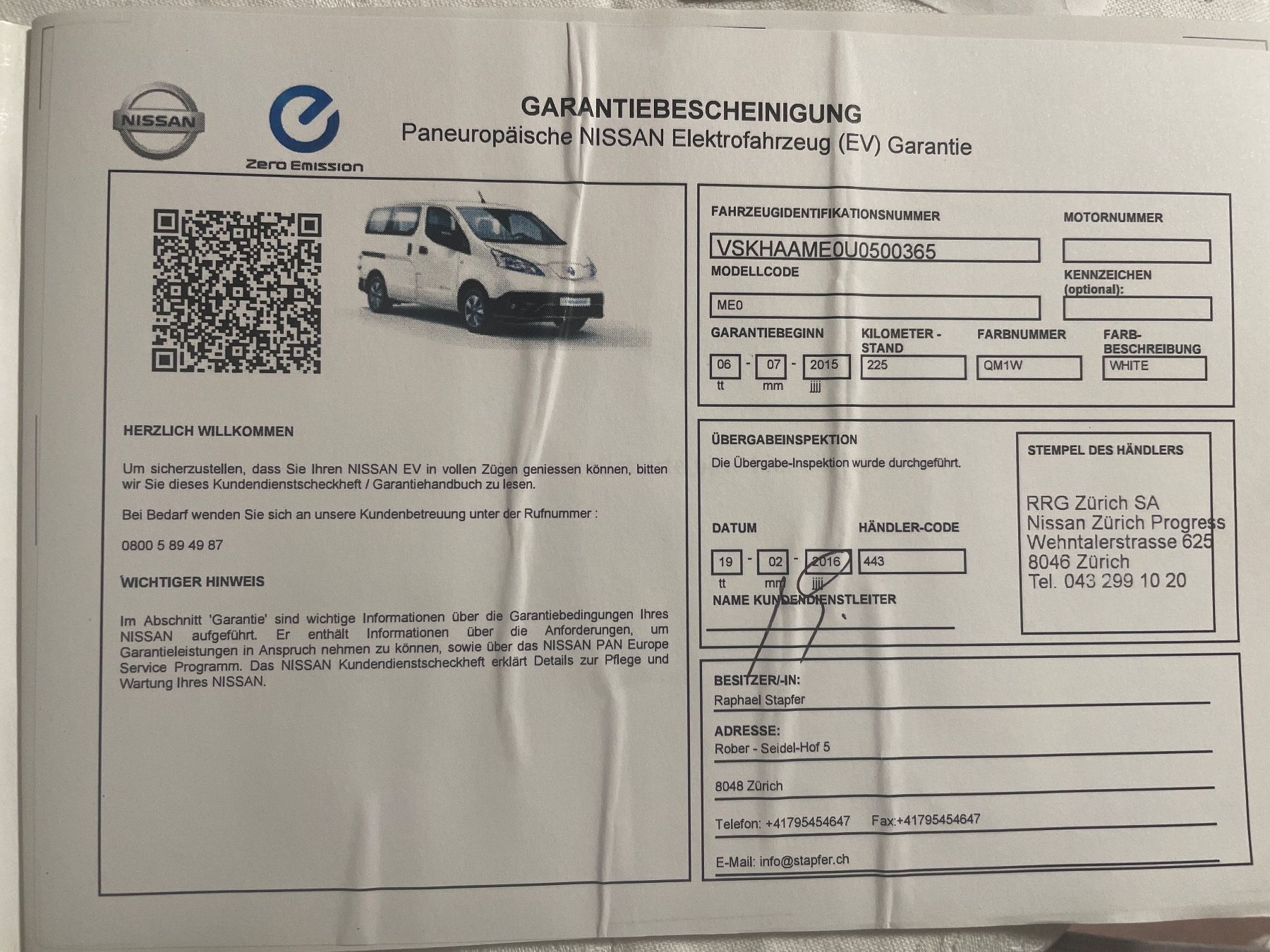 Nissan Veicoli commerciali: Nissan e-NV200 (2015) – Usato da Zürich venduto da Ver_nnx7 3