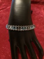 Armband Modeschmuck mit Glasperlen blau 19 cm guter Zustand