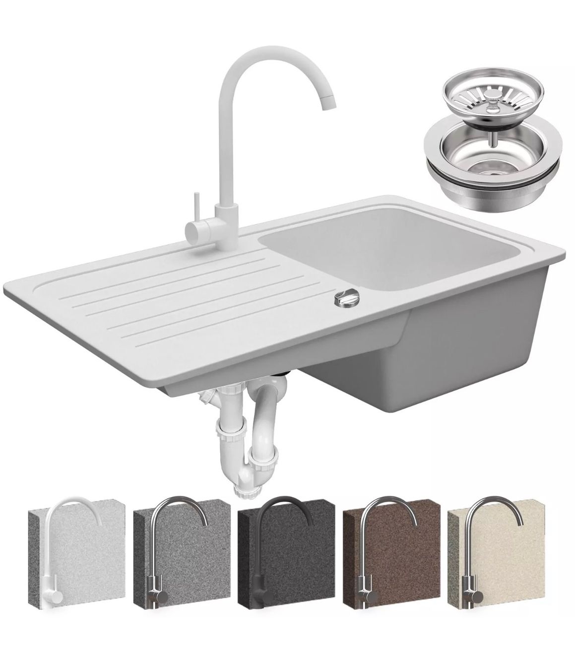 Lavabi & lavandini: + Granitspüle + Siphon Einbauspülle Komplet set – Nuovo e nell'imballaggio originale da Amriswil venduto da JaJa-Express 7