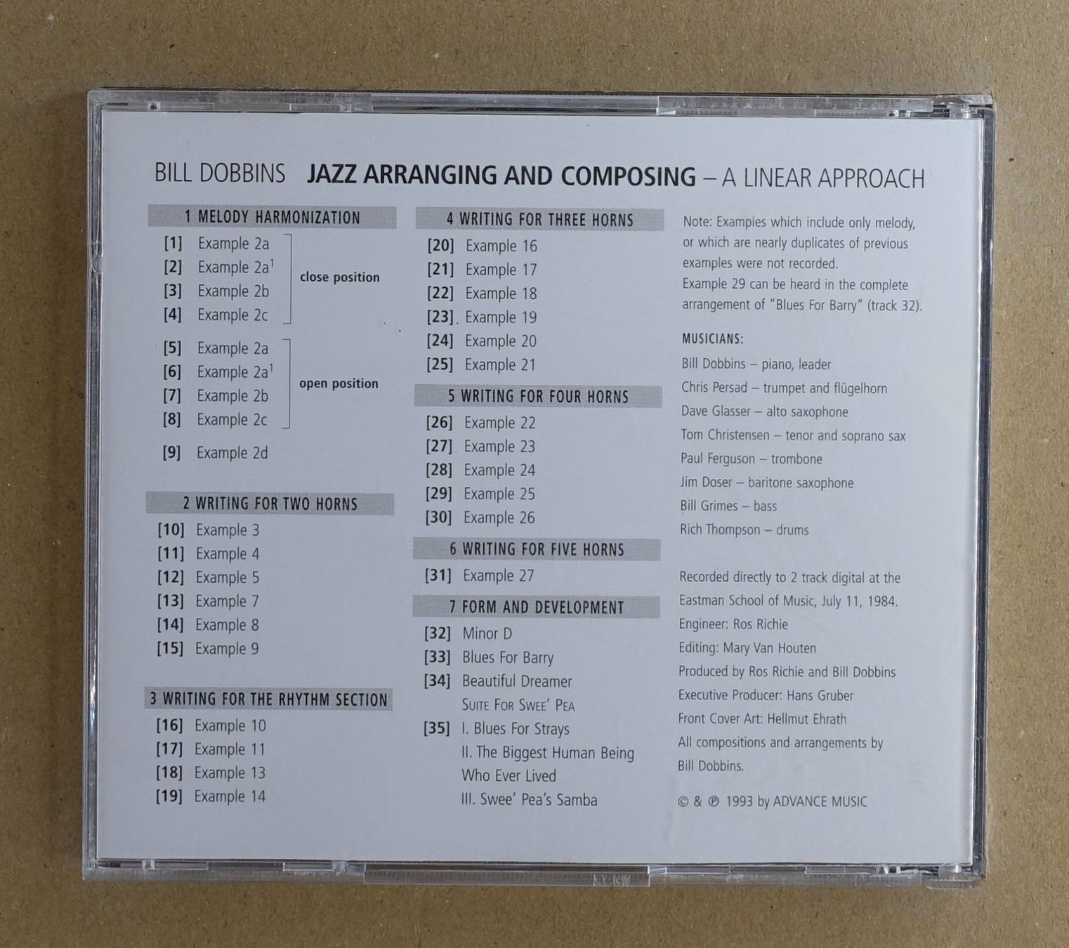 CD: Bill Dobbins - Jazz Arranging and Composing - T3 – Usato da Sessa venduto da discoverymedia 1