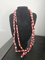 Rote & Weisse Samen-Kette, Boho Chic Statement Kette 📿