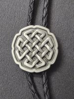 5) Bolo-Tie Westernkrawatte Keltischer Knoten Silber Neu
