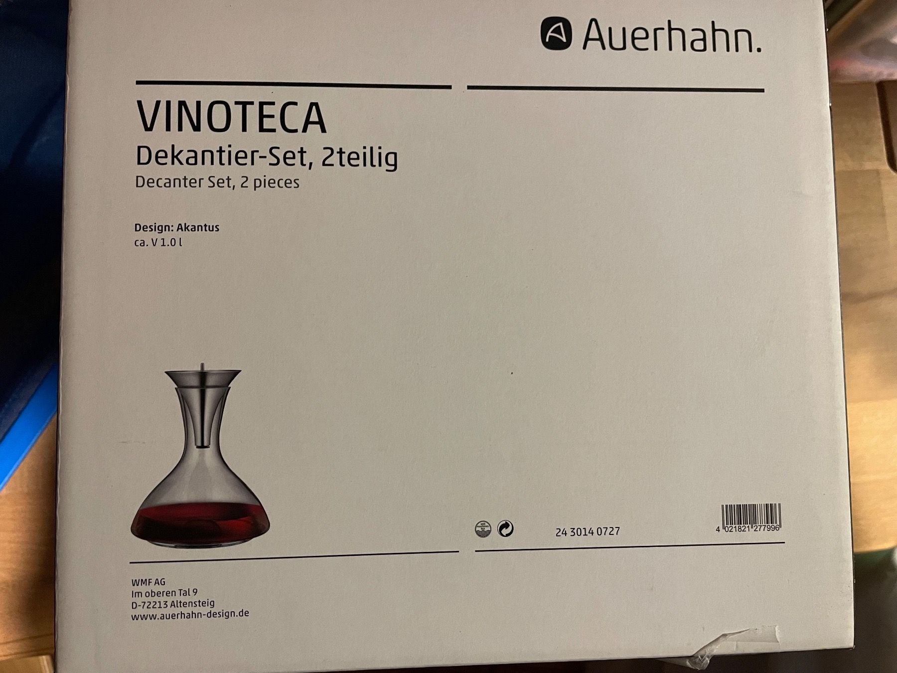 Vino: Dekantierset Vinoteca – Nuovo (secondo la descrizione) da Gossau venduto da buendnerin21 1