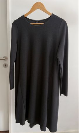 Kleid COS schwarz langarm Baumwolle Wolle Grösse L