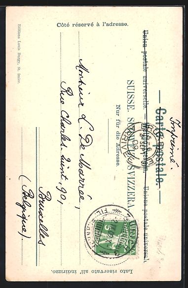 Cartoline postali: Litho Zürich, Brücke mit Strassenbahn, – Usato da Berlin venduto da bartko-reher 1