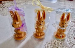Ostern in der Puppenstube, 3 x mini Osterhasen, Krämerladen