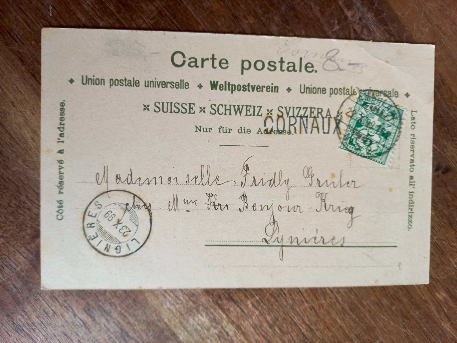 Cartoline postali: Litho Souvenir de Neuchâtel 1899 – Usato da Burgdorf venduto da glasrabe01 1