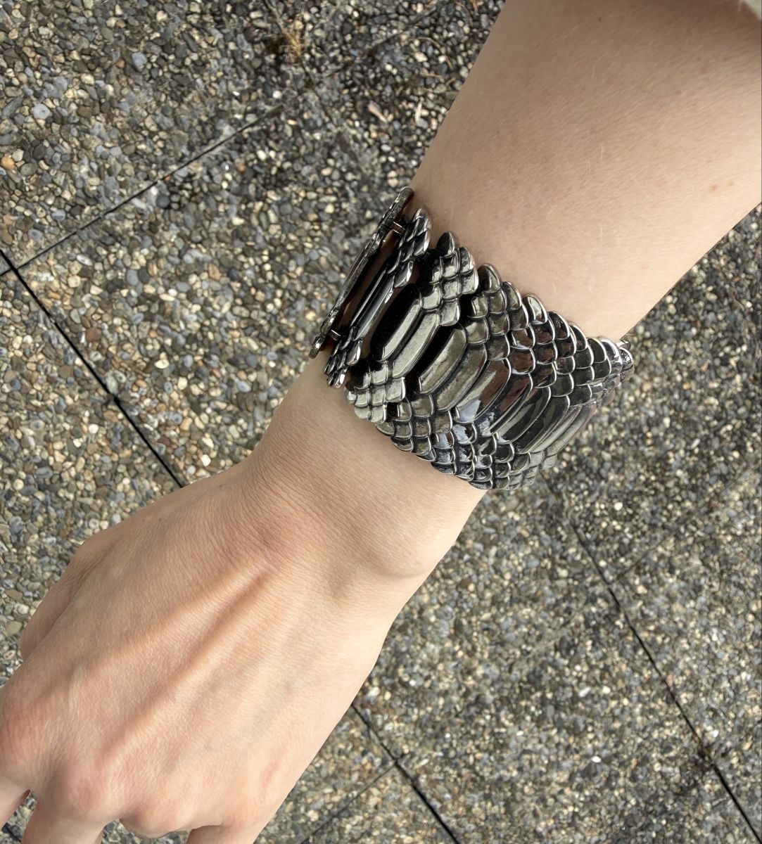 Bracciali & Braccialetti: Allsaints Silver Tone Snake Scale Cuff Bracelet – Nuovo (secondo la descrizione) da Winterthur venduto da ksu_md2k 5