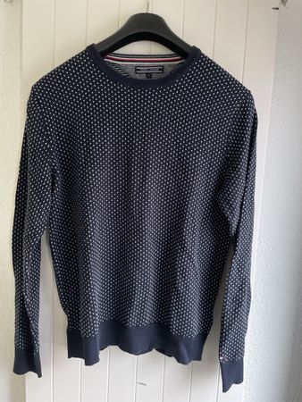 Pullover Tommy Hilfiger dunkelblau gemustert Grösse M guter 