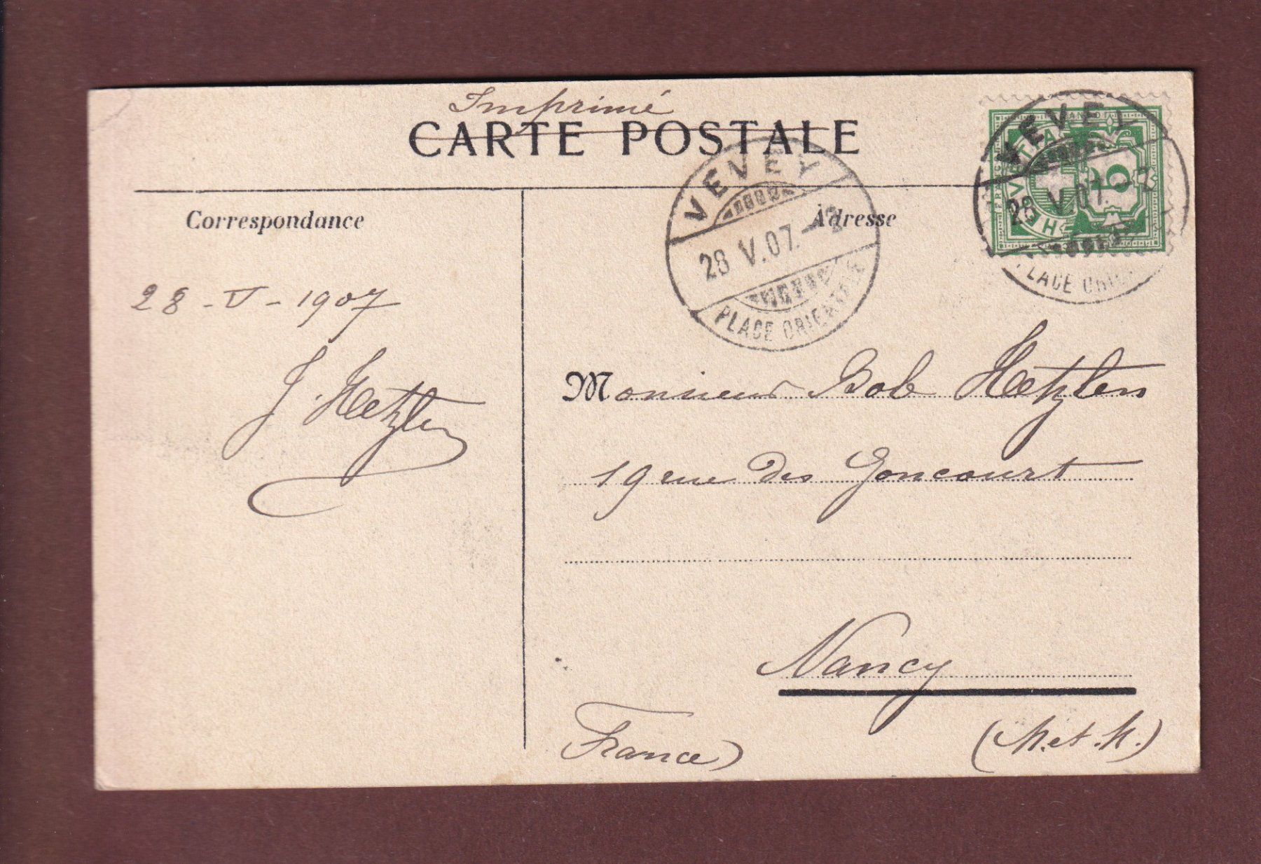 Ansichtskarten: LAC LEMAN - Soir d'Orage - 1907 – Gebraucht aus Pully von nicecards-shop 1